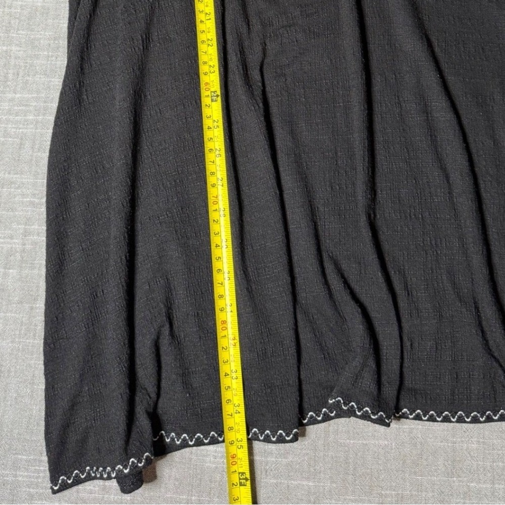 Max Studio Women Black V-Neck Crochet Lace Flutter Sleeve Shift Dress 1X - Picture 4 of 8